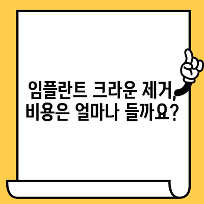 임플란트 크라운 제거, 얼마나 부담될까요? 비용 & 보험 적용 범위 완벽 정리 | 임플란트, 크라운, 제거, 비용, 보험