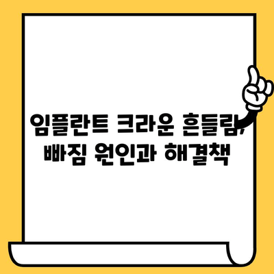 임플란트 크라운 흔들림, 빠짐 원인과 해결책| 궁금증 해소 가이드 | 임플란트 크라운, 흔들림, 빠짐, 원인, 해결책, 관리