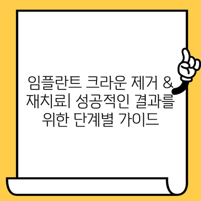 임플란트 크라운 제거 & 재치료| 성공적인 결과를 위한 단계별 가이드 | 임플란트, 크라운, 재치료, 성공 전략