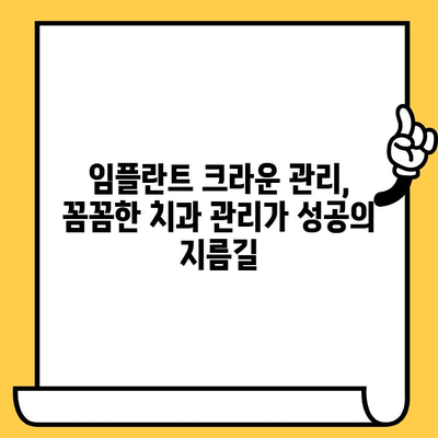 임플란트 크라운 관리, 치과 의사와의 솔직한 대화로 성공적인 유지 | 임플란트, 크라운, 관리, 치과 상담