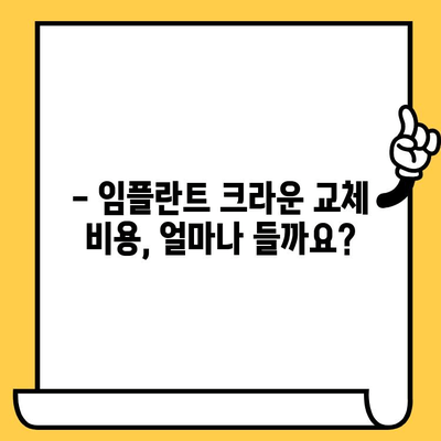 임플란트 크라운 교체, 언제 고려해야 할까요? | 임플란트 수명, 크라운 손상, 교체 시기, 비용