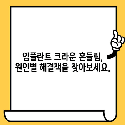 임플란트 크라운 빠짐, 흔들림? 원인과 해결책 완벽 가이드 | 임플란트, 크라운, 탈락, 흔들림, 치과, 관리