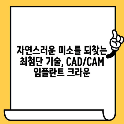 미학의 경지| CAD/CAM 임플란트 크라운 | 자연스러운 아름다움과 완벽한 기능, 최첨단 기술의 만남