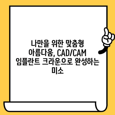 미학의 경지| CAD/CAM 임플란트 크라운 | 자연스러운 아름다움과 완벽한 기능, 최첨단 기술의 만남