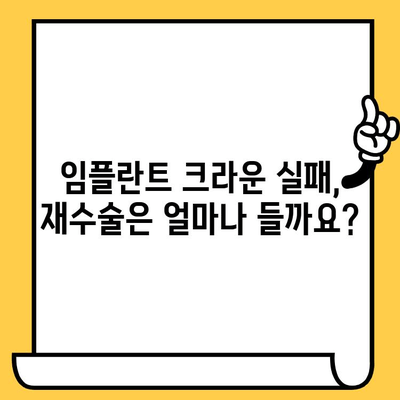 임플란트 크라운 실패, 예상 비용은 얼마? | 재수술, 보증, 주의사항