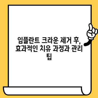 건조한 장소에서 임플란트 크라운 제거 후, 빠른 회복을 위한 치유 가이드 | 임플란트, 크라운, 치유 과정, 관리 팁