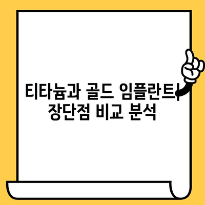 티타늄 vs 골드 임플란트 크라운| 장단점 비교분석 | 임플란트, 치과, 가격, 재료, 수명