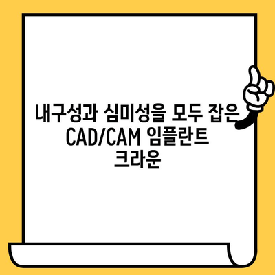 CAD/CAM 임플란트 크라운| 자연스러움과 내구성을 완벽하게 담다 | 치과, 임플란트, 보철, 심미, 기술