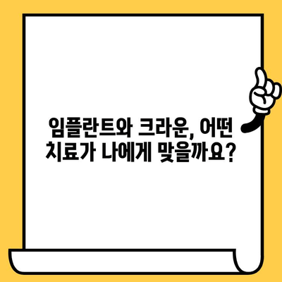 임플란트 vs 크라운| 치료 비용 비교 & 나에게 맞는 선택 가이드 | 임플란트 가격, 크라운 가격, 치과 치료, 비용 분석