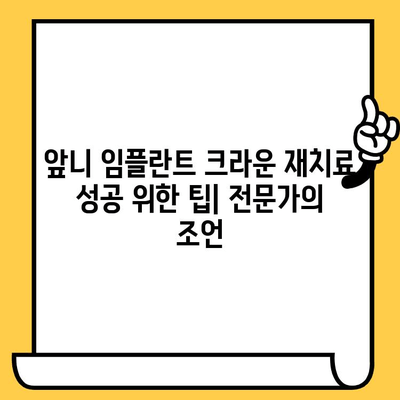 앞니 임플란트 크라운 재치료 & 치유 과정 완벽 가이드 | 임플란트, 크라운, 치료, 회복