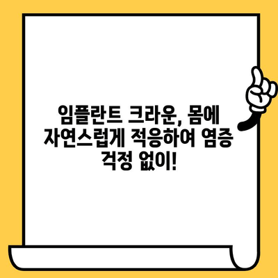 임플란트 크라운의 뛰어난 생체적합성| 염증과 거부 반응 감소 | 임플란트, 치과, 치료