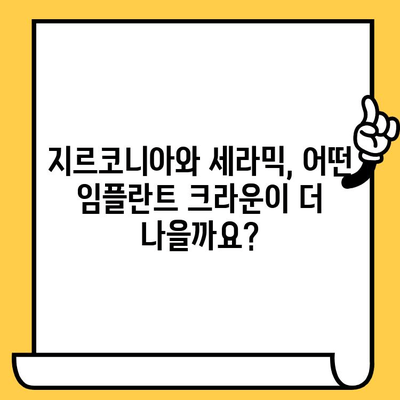 지르코니아 vs 세라믹 임플란트 크라운| 어떤 것이 나에게 맞을까? | 임플란트, 치과, 비교, 장단점