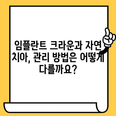 임플란트 크라운 피복체 vs 자연 치아| 어떤 차이가 있을까요? | 임플란트, 크라운, 피복체, 자연치아, 비교