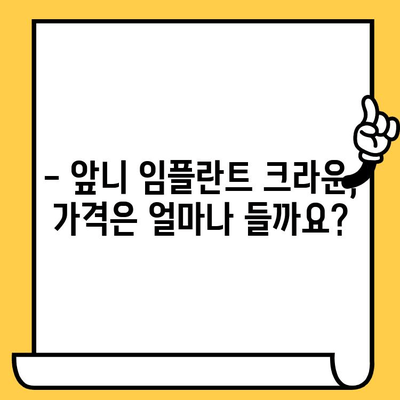 앞니 임플란트 크라운 가격 비교| 영향 요인 분석 및 합리적인 선택 가이드 | 임플란트 가격, 크라운 종류, 치과 선택 팁