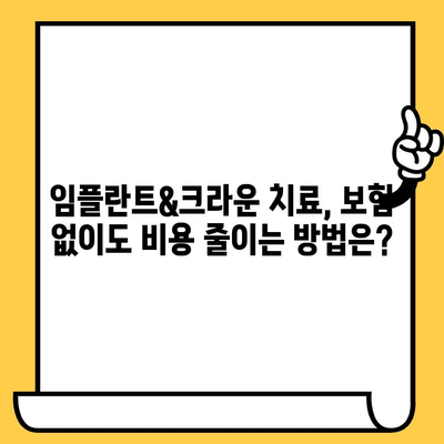 치과 보험, 임플란트 & 크라운 치료 비용 줄이는 방법 | 보장 범위, 비용 절감 팁, 주의 사항