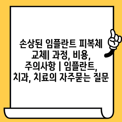 손상된 임플란트 피복체 교체| 과정, 비용, 주의사항 | 임플란트, 치과, 치료