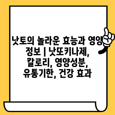 낫토의 놀라운 효능과 영양 정보 | 낫또키나제, 칼로리, 영양성분, 유통기한, 건강 효과