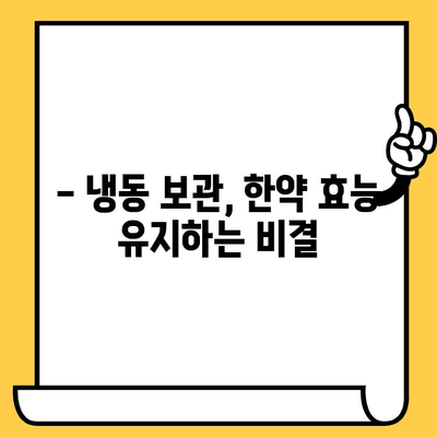 한약 보관법| 유통기한 연장을 위한 냉동 보관 가이드 | 한약, 유통기한, 냉동 보관, 보관 방법, 효능 유지