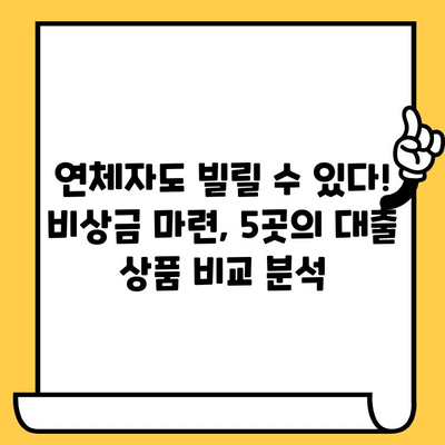 장기 연체자도 희망은 있다! 비상금 대출 가능한 곳 5곳 | 연체자 대출, 비상금 마련, 신용회복