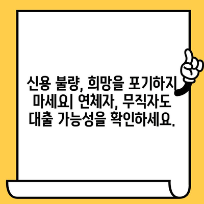 신용 불량자를 위한 대출 가이드| 연체자, 무직자도 희망을 찾을 수 있습니다 | 신용 회복, 대출 가능성, 재무 상담, 솔루션