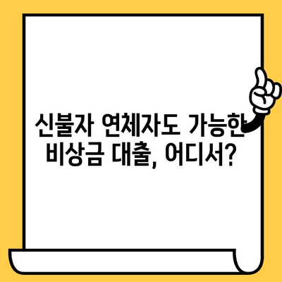 신불자 연체자도 가능! 비상금 마련, 대출 가능한 곳 5곳 | 신용불량, 연체, 비상금 대출, 소액대출, 대출 정보