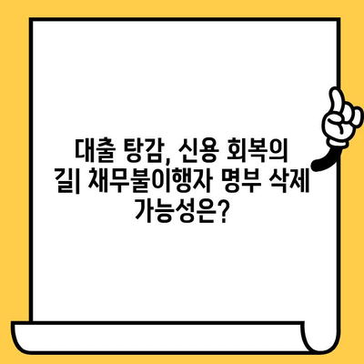 장기연체자 대출탕감으로 채무불이행자 명부등재 불이익 말소 가능할까요? | 채무 탕감, 신용 회복, 법률 정보