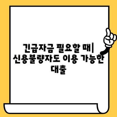 장기연체자도 가능! 소액 비상금 지원처 5곳 비교분석 | 긴급자금, 신용불량, 대출