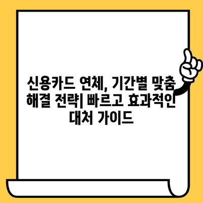 신용카드 연체, 기간별 맞춤 해결 전략|  빠르고 효과적인 대처 가이드 | 연체 해결, 신용 관리, 금융 상담