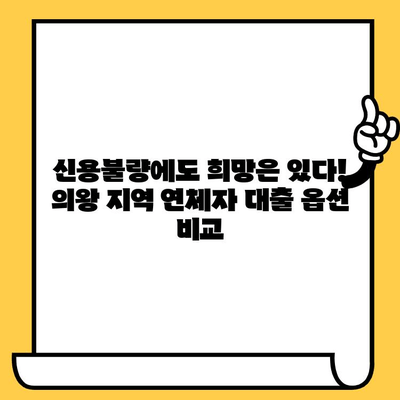 의왕 지역 연체자 대출 가능 여부| 옵션 비교 및 상세 가이드 | 연체, 신용불량, 대출, 의왕