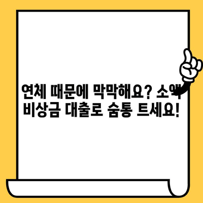 장기 연체자도 가능! 소액 비상금 대출 정보| 5가지 방법 비교 | 비상금, 연체, 대출, 긴급자금, 금융