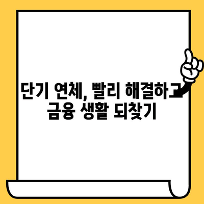 단기 연체 해결, 지금 바로 시작하세요! | 연체자 대출, 빠르고 쉬운 해결책, 단기 연체 대응법