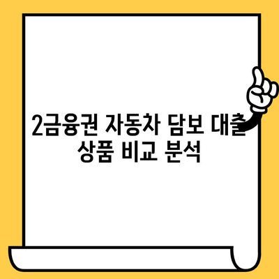 자동차 담보 대출, 2금융권에서 어떤 상품이 있을까요? | 자동차 담보대출, 2금융권 상품 비교, 대출 조건