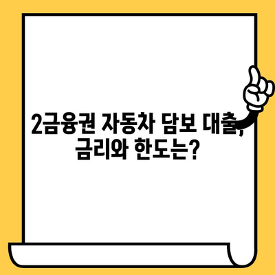 자동차 담보 대출, 2금융권에서 어떤 상품이 있을까요? | 자동차 담보대출, 2금융권 상품 비교, 대출 조건