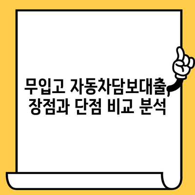 무입고 자동차담보대출, 대표적인 조건과 실제 사례 알아보기 | 자동차담보대출, 무입고, 대출 조건, 승인 사례