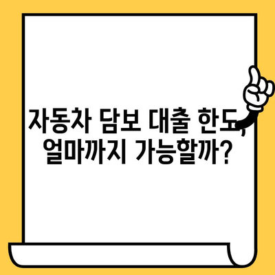 자동차 담보 대출 조회, 가능한 항목 꼼꼼히 확인하세요! | 대출 조건, 필요 서류, 한도, 금리 비교