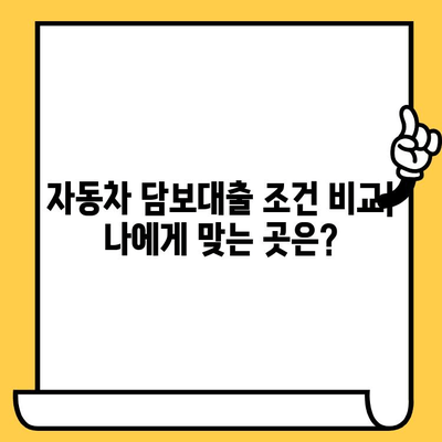 자동차 담보대출 은행 무입고 무직자 조건| 가능한 곳 찾기 | 대출 조건 비교, 신청 방법, 주의 사항