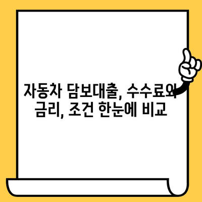 자동차 담보대출 수수료 비교분석| 최저 금액부터 최고 금액까지! | 자동차 담보대출, 수수료 비교, 금리 비교, 대출 조건