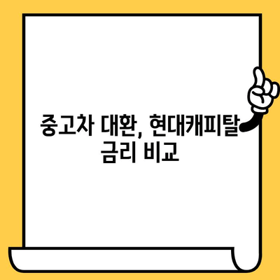 중고차 추가 대환, 현대캐피탈에서 가능할까요? 조건 분석 및 대환 가능 여부 확인 가이드 | 중고차, 대환 대출, 현대캐피탈, 금리 비교