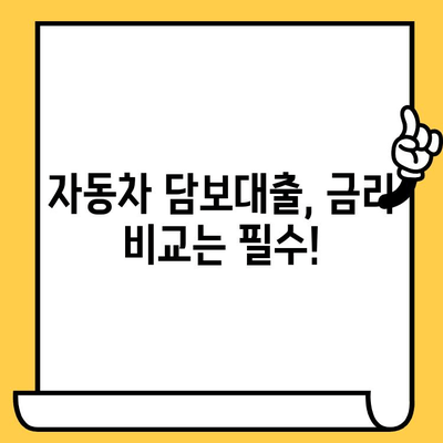 자동차 담보대출 최저금리 비교| 더 낮은 이자 혜택 받는 방법 | 자동차 담보대출, 금리 비교, 대출 상담