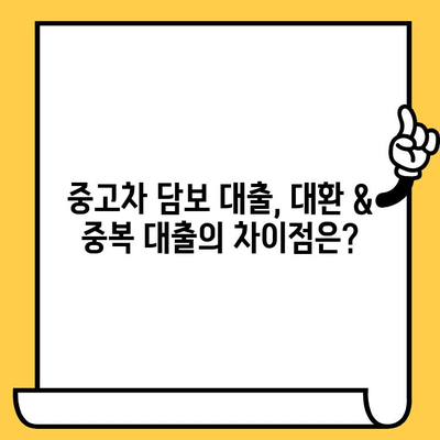 중고차 담보 대환 & 중복 대출, 조건 비교하고 최적의 선택 찾기 | 대환대출, 중복대출, 금리 비교, 조건 분석