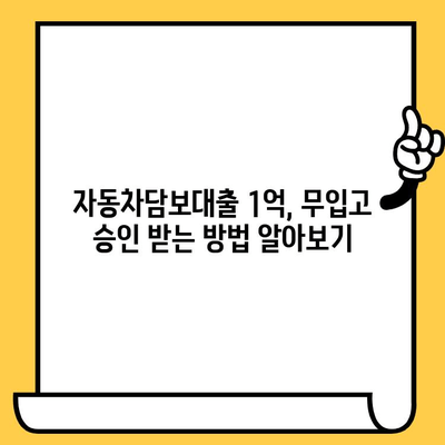 DSR 예외 적용! 자동차담보대출 1억 무입고 승인 받는 방법 | 자동차담보대출, DSR 완화, 무입고 조건