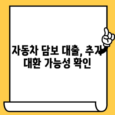 자동차 담보 대출 한도 & 추가 대환 가능성 확인| 나에게 맞는 최적의 대출 조건 찾기 | 자동차 담보 대출, 대환 대출, 한도 계산, 금리 비교