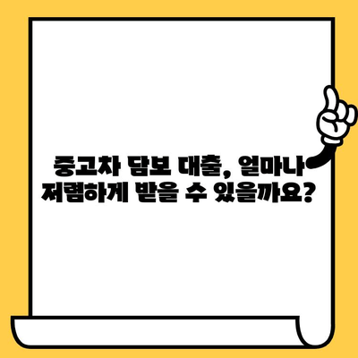 중고차 담보 대출 금리 비교 & 우대 조건 확인 가이드 | 중고차 대출, 금리 비교, 우대 조건, 대출 정보