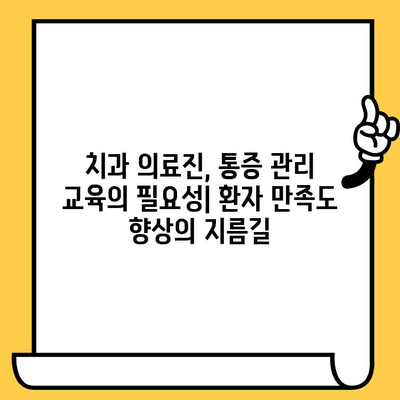 치과 통증 관리 문화 개선| 인식, 교육, 개입 전략 | 치과, 통증 관리, 환자 만족도, 의료 서비스