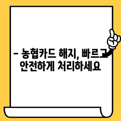 농협카드 분실했을 때? 신고부터 재발급, 해지까지 한번에 해결하세요! | 농협카드, 분실, 재발급, 해지, 카드