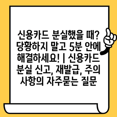 신용카드 분실했을 때? 당황하지 말고 5분 안에 해결하세요! | 신용카드 분실 신고, 재발급, 주의 사항