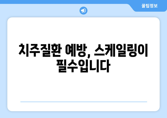 잇몸 건강의 지름길, 스케일링| 왜 잇몸 치료에 필수적인가요? | 치주질환 예방, 잇몸 염증, 스케일링 효과