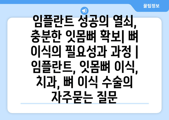 임플란트 성공의 열쇠, 충분한 잇몸뼈 확보| 뼈 이식의 필요성과 과정 | 임플란트, 잇몸뼈 이식, 치과, 뼈 이식 수술