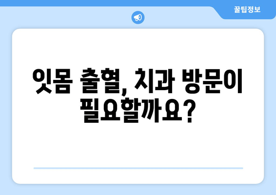 잇몸 출혈, 갑자기?! 당황하지 말고 지금 바로 확인하세요 | 잇몸 출혈 원인, 대처법, 예방법