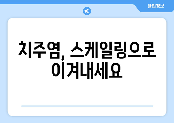 잇몸 건강 회복, 스케일링 치료 단계별 가이드 | 잇몸 질환, 치주염, 치석 제거